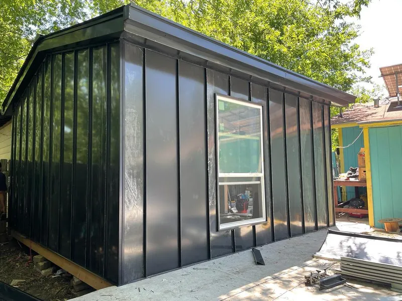 Black standing seam metal wall panels for Metal Roof Installation in Round Lake Park